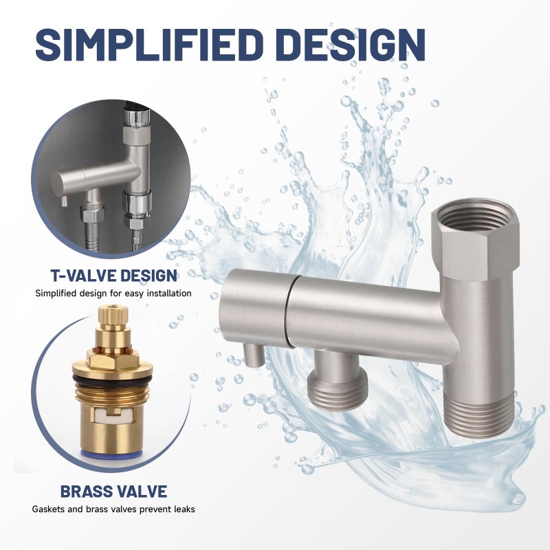 Green Spring Greenspring Brushed Nickel Handheld Bidet Sprayer Attachment for Toilet Brass Cloth Diaper Sprayer Bidets for Attachment Toilet with Adjustable Length Spray Heads - Image 5