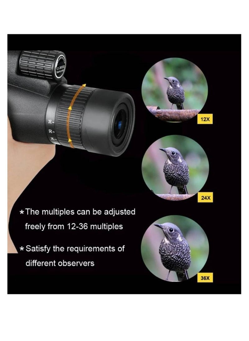 GENNEXT - Telescope Monocular Waterproof High Definition Telescope Spotting Scope Phone Photography Adapter For Bird Watching Scenery Black - Image 1