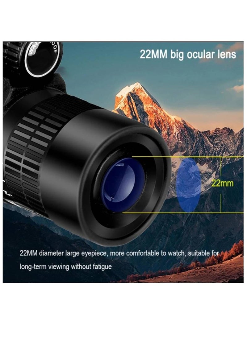 GENNEXT - Telescope Monocular Waterproof High Definition Telescope Spotting Scope Phone Photography Adapter For Bird Watching Scenery Black - Image 1