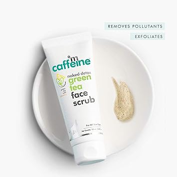 MCaffeine mCaffeine Naked Detox Green Tea Face Scrub Walnut Granules for Pore Cleaning Revitalizes Skin and Removes Dirt and Impurities 100 g  - Image 2