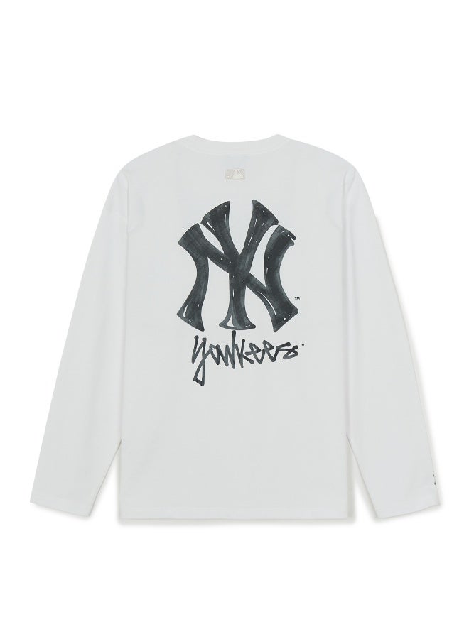 MLB Unisex NY Yankees Graffiti Print White Long Sleeve T‑Shirt-S - Image 4