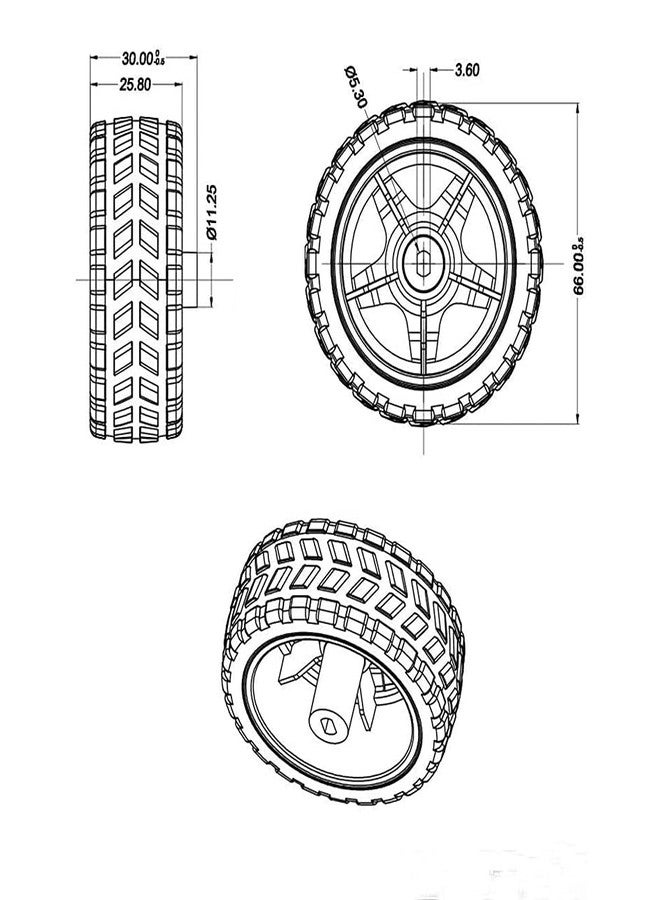 أن.سي مجموعة من 4 محركات علبة تروس تيار مستمر من ShangHJ، محرك TT، 200 دورة في الدقيقة، عجلة إطار تيار مستمر 3-6 فولت، موصل ذكر 1:48 مع لوحة تحكم محرك L298N واحدة لسيارة Arduino Micro:bit الذكية - Image 4