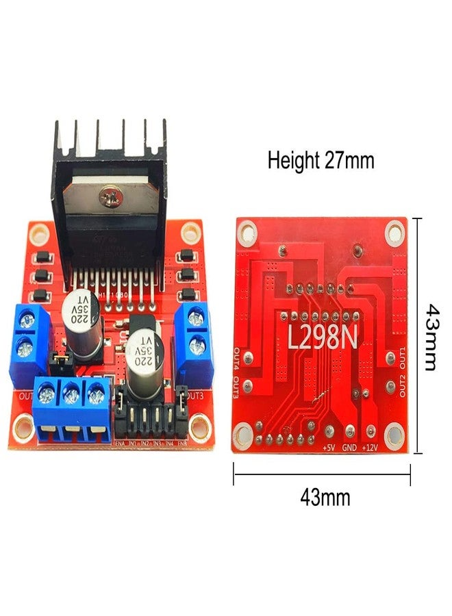 أن.سي مجموعة من 4 محركات علبة تروس تيار مستمر من ShangHJ، محرك TT، 200 دورة في الدقيقة، عجلة إطار تيار مستمر 3-6 فولت، موصل ذكر 1:48 مع لوحة تحكم محرك L298N واحدة لسيارة Arduino Micro:bit الذكية - Image 5