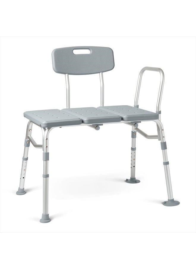 GUARDIAN - Medline Transfer Bench for Bathtubs and Showers, Adjustable Shower Bench and Bath Seat For Seniors and adults, Slip-resistant Feet, Heavy-Duty 400 lb. Weight Capacity, Tool-Free Assembly - Image 1