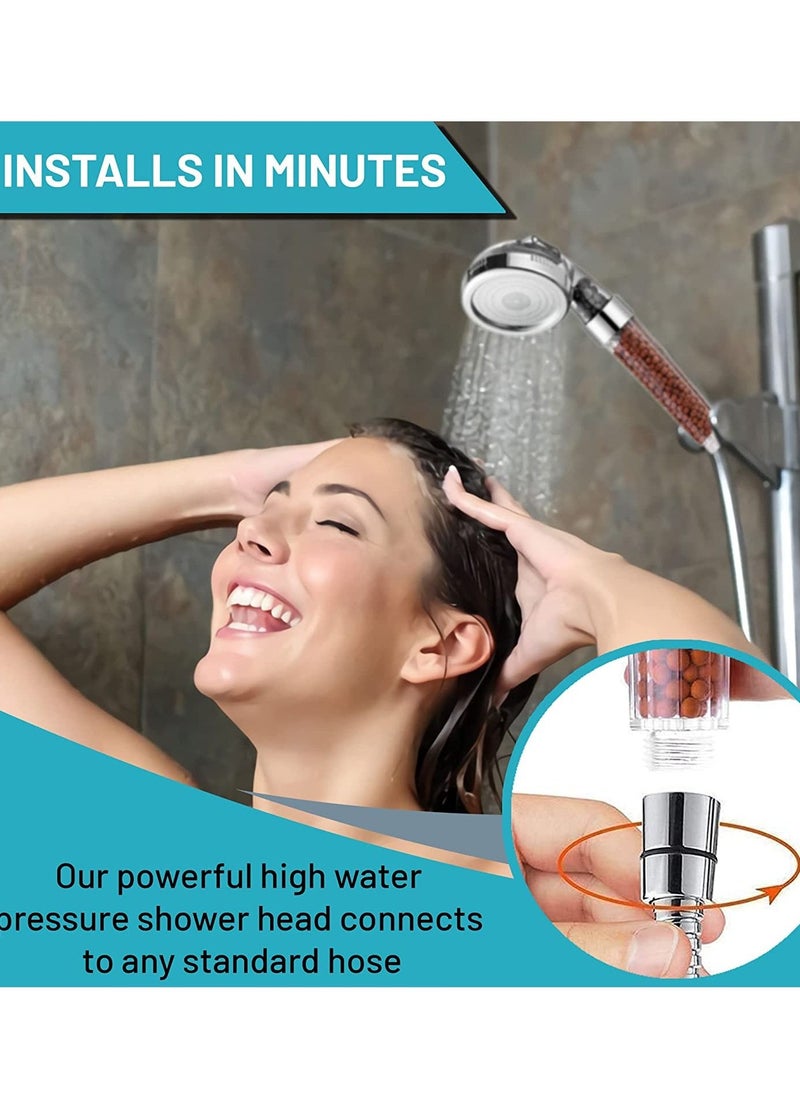 SHOWAY - 3 Modes Settings Detachable Filter Shower Head With Replaceable Mineral Balls - Image 1