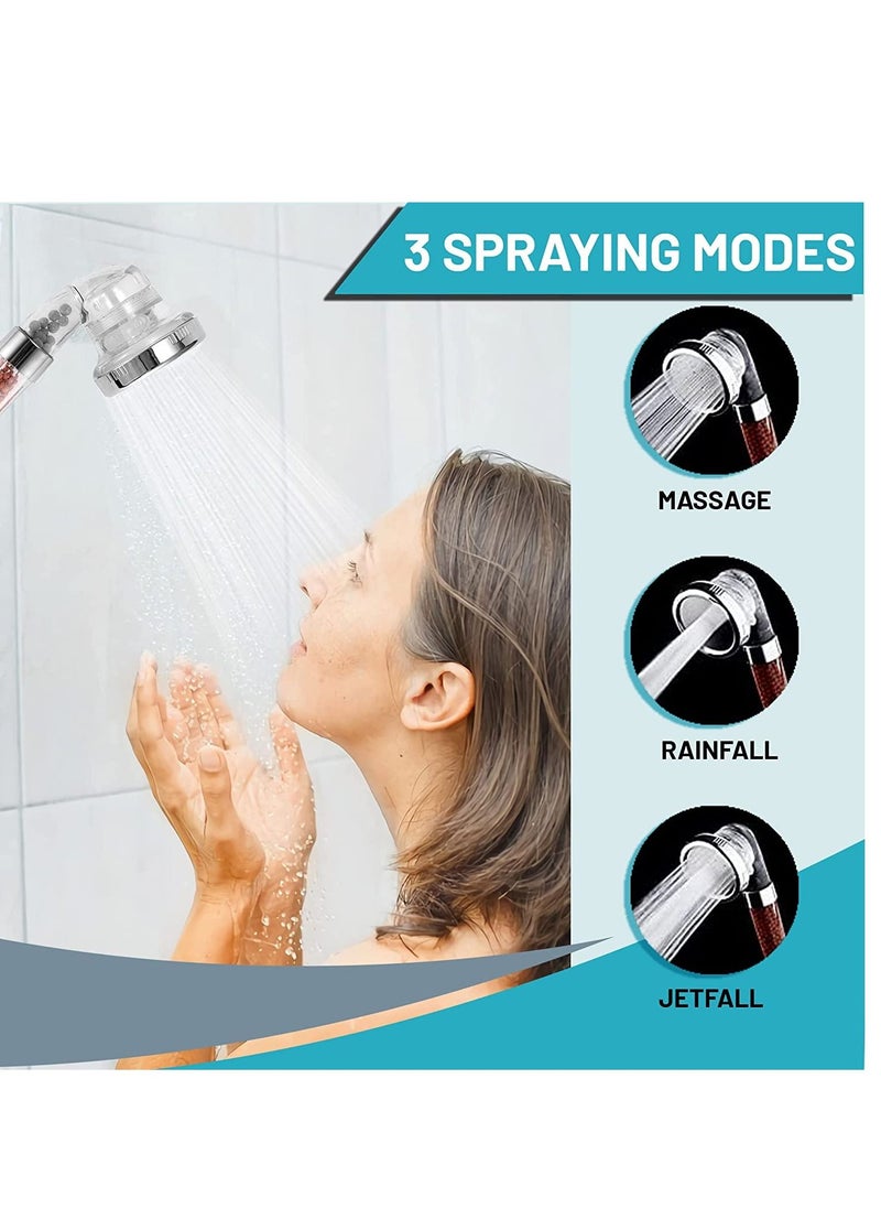 SHOWAY - 3 Modes Settings Detachable Filter Shower Head With Replaceable Mineral Balls - Image 1