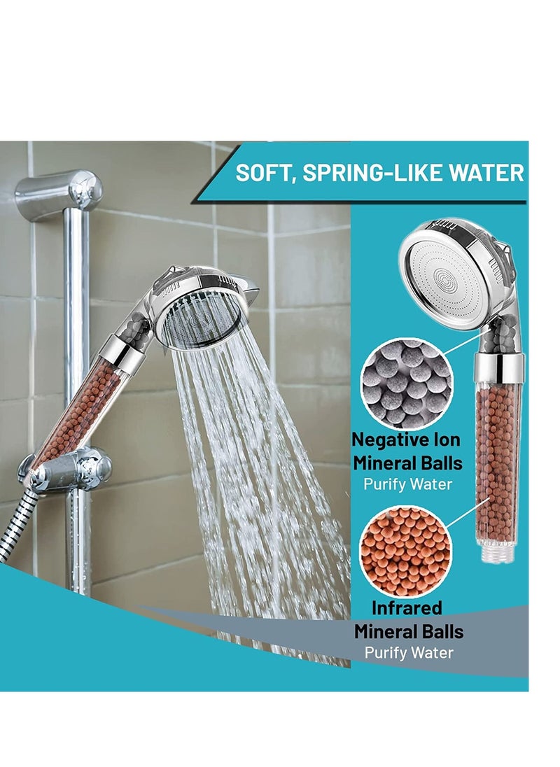 SHOWAY - 3 Modes Settings Detachable Filter Shower Head With Replaceable Mineral Balls - Image 1