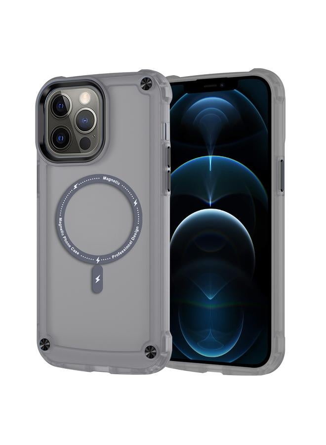 زبون جراب لهاتف iPhone 12 Pro Max مصنوع من مادة TPU الملمس + جراب مغناطيسي MagSafe من البولي كربونات - Image 1