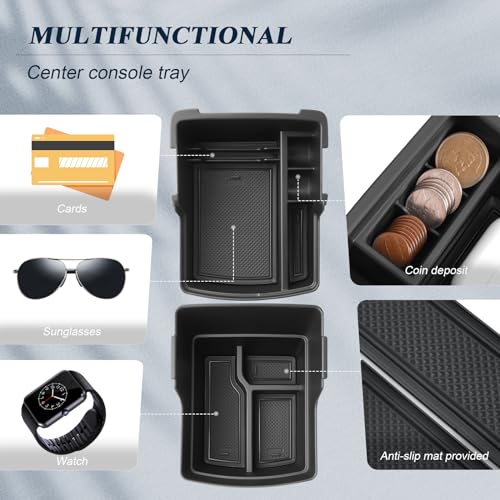 BIBIBO BIBIB0 for 2025 2026 Hyundai Kona Center Console Organizer 2024-2026 Hyundai Kona SX2 Console Trays 2026 Kona Insert Organizer 2024-2026 Hyundai Kona Accessories Armrest Upper Organizer Double Layers - Image 5