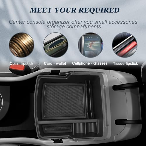 BIBIBO BIBIB0 for 2025 2026 Hyundai Kona Center Console Organizer 2024-2026 Hyundai Kona SX2 Console Trays 2026 Kona Insert Organizer 2024-2026 Hyundai Kona Accessories Armrest Upper Organizer Double Layers - Image 3