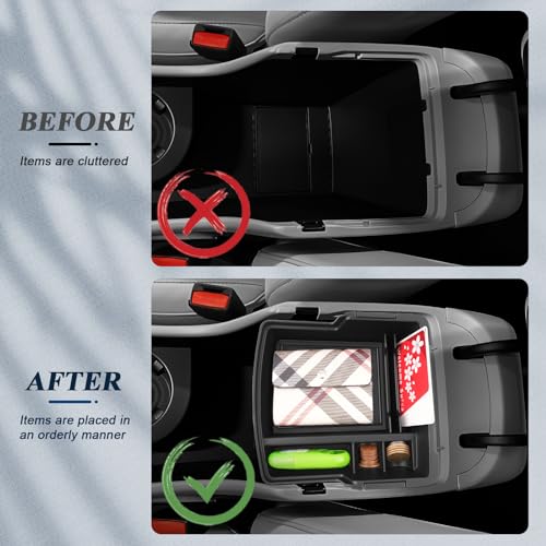 BIBIBO BIBIB0 for 2025 2026 Hyundai Kona Center Console Organizer 2024-2026 Hyundai Kona SX2 Console Trays 2026 Kona Insert Organizer 2024-2026 Hyundai Kona Accessories Armrest Upper Organizer Double Layers - Image 4