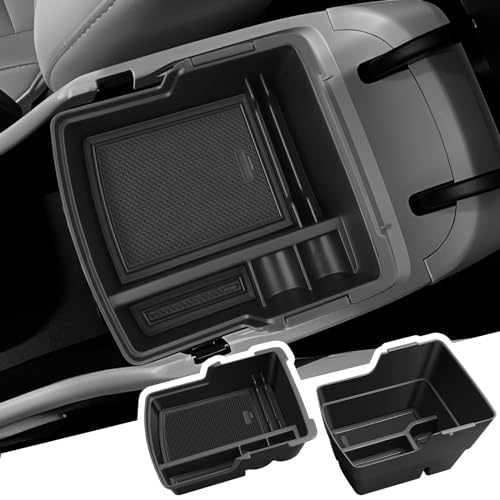 BIBIBO BIBIB0 for 2025 2026 Hyundai Kona Center Console Organizer 2024-2026 Hyundai Kona SX2 Console Trays 2026 Kona Insert Organizer 2024-2026 Hyundai Kona Accessories Armrest Upper Organizer Double Layers - Image 1