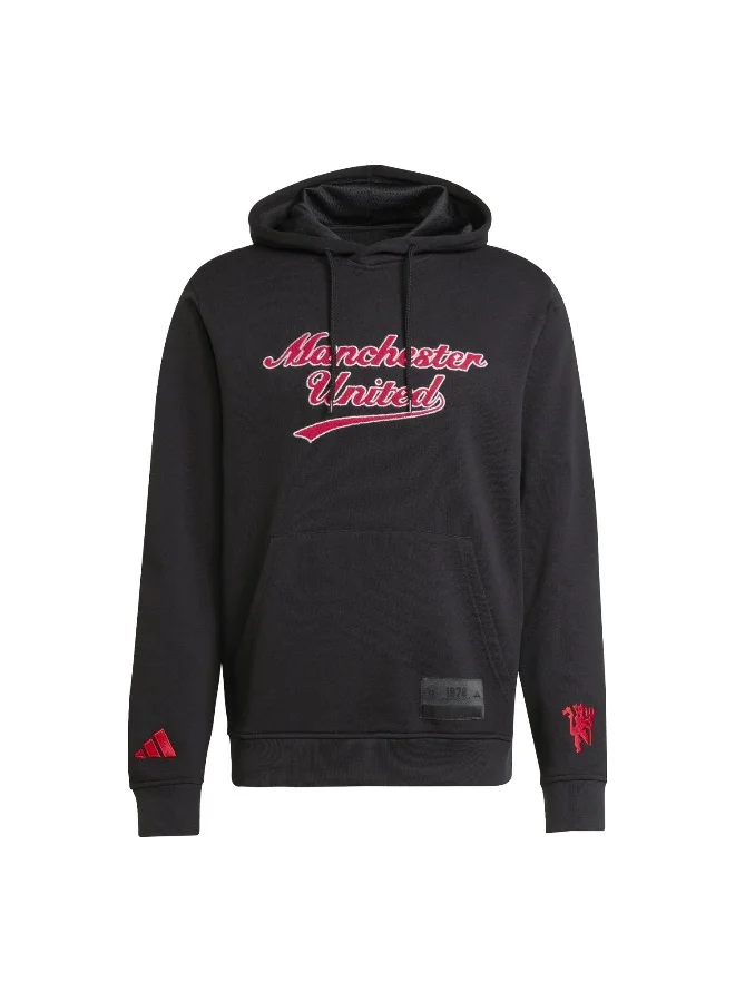 Adidas Adidas Mufc Us Hd Black Hooded Sweat Sweatshirts For Men