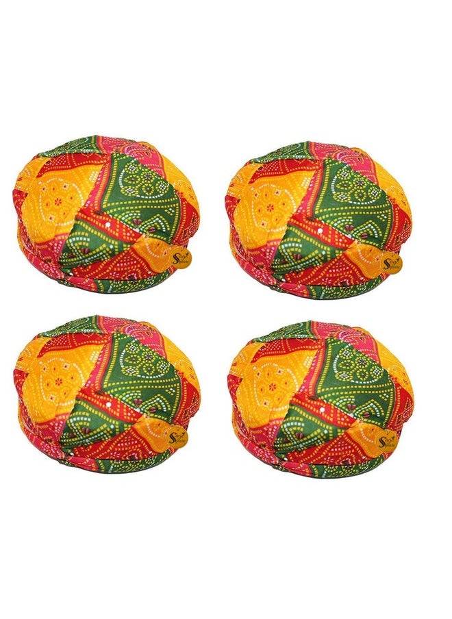 Sage Square Rajasthani Traditional Turban Pagdi Safa For Marriage Mehandi Holi Function Decoration For Kids Men And Women (Free Size) (Pack Of 4)  - Image 2