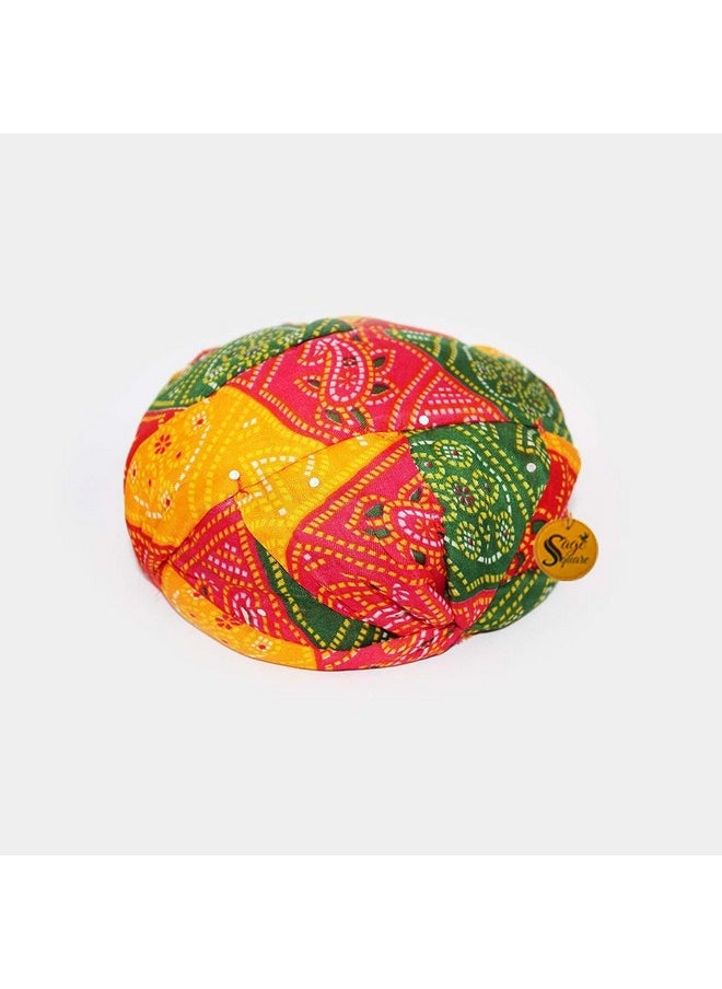 Sage Square Rajasthani Traditional Turban Pagdi Safa For Marriage Mehandi Holi Function Decoration For Kids Men And Women (Free Size) (Pack Of 4)  - Image 4