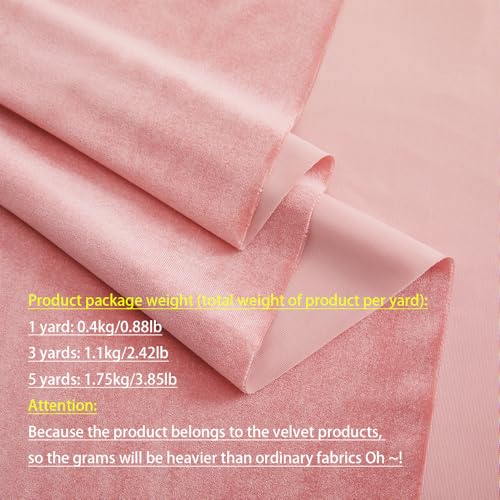 MaiMaiSuan Pink Velvet Fabric by The Yard,1 Yard 60" Wide Soft Stretchy Velvet Cloth for Upholstery Sofa Chair Cover,DIY Sewing,Costume,Craft,Curtain - Image 3