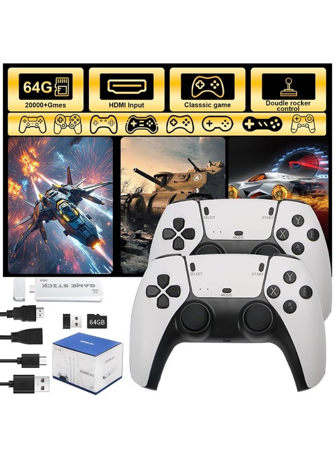Game Stick,Mini TV Handheld Video Game Console,64G 20000+ Retro Games, Wireless Gamepads ,HD Output ,Two-player for PS1 Etc - Image 1