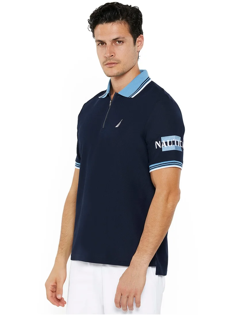 NAUTICA Men's Cotton Blend Navy Polo T-Shirt – Classic Essential for Casual Look