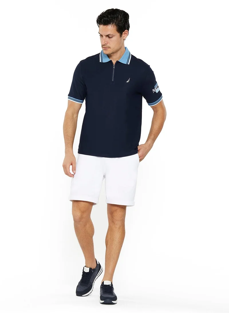 NAUTICA Dark Navy Essential Regular Fit Cotton Blend Logo Polo Shirt for Men | Best Price UAE