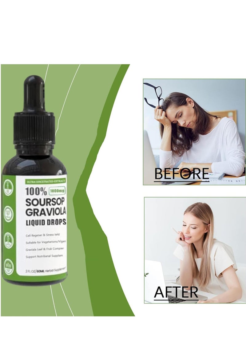 SOUTH MOON 100% Pure Organic Soursop Extract, Soursop Bitters Liquid Drops, Soursop Graviola Liquid Drop Immune Boost, Relax, Liver and Sleep, Sugar, Gluten Free, Natural Flavor, 2 Fl Oz, 60 ml  - Image 3