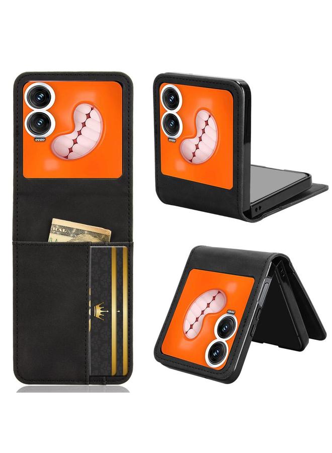 اس-توب جراب لهاتف Infinix Zero Flip، جراب هاتف قابل للطي بفتحة بطاقة نصف مقسمة، مريح للبشرة - Image 1