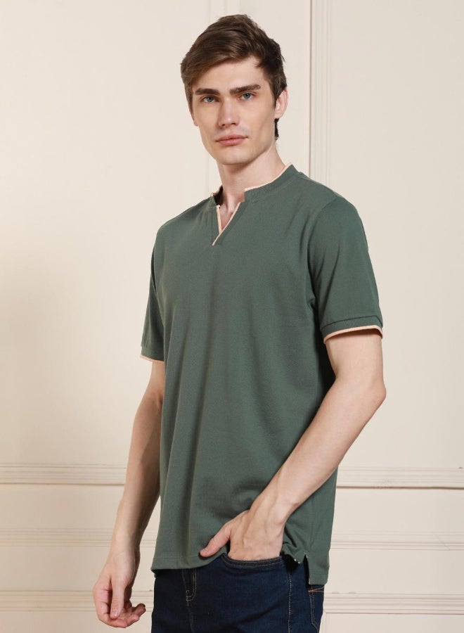 Dennis Lingo Regular Fit Sage Green Cotton-Poly T-Shirt – Modern and Comfortable - Image 5