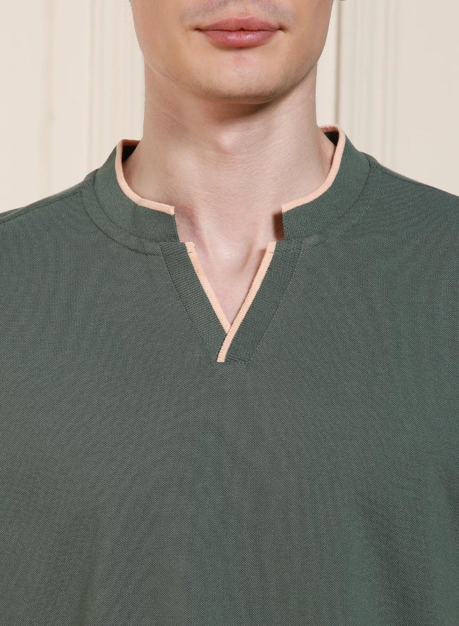 Dennis Lingo Regular Fit Sage Green Cotton-Poly T-Shirt – Modern and Comfortable - Image 2