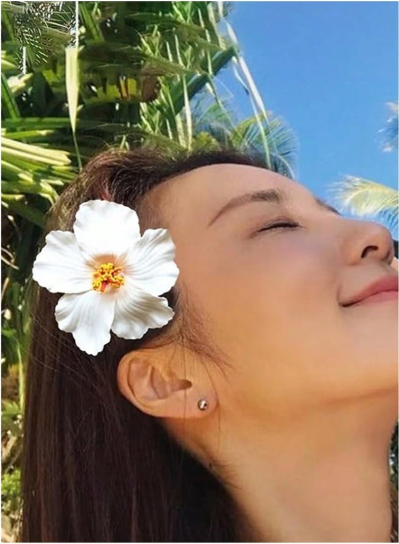 Layali 6 Pcs Hawaiian Flower Hair Clips, Tropical Plumeria Barrettes, Summer Vacation Beach Accessories for Women Girls Hair Decoration - Image 3