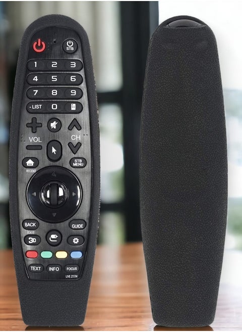 حافظة حماية من السيليكون لجهاز AN-MR19BA AN-MR18BA AN-MR600 AN-MR650 AN-MR20GA LG Magic Remote Case Cover for LG 3D Smart TV Magic Remote Cover (أسود)