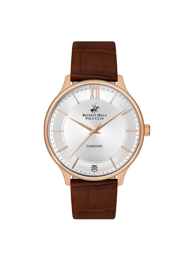BEVERLY HILLS POLO CLUB Beverly Hills Polo Club Men's 2035 Movement Watch, Analog Display and Leather Strap - BP3308X.432, Dark Brown