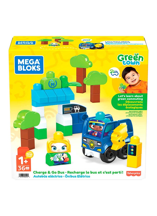 Mega Bloks مجموعة هدايا لعبة بناء حافلة شارج جو من جرين تاون S36 للأعمار من 1-5  - Image 1