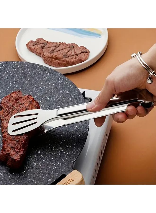 3pcs Stainless Steel Kitchen Tongs Set Non Slip Grip Heat Resistant BBQ Salad Serving - Image 5