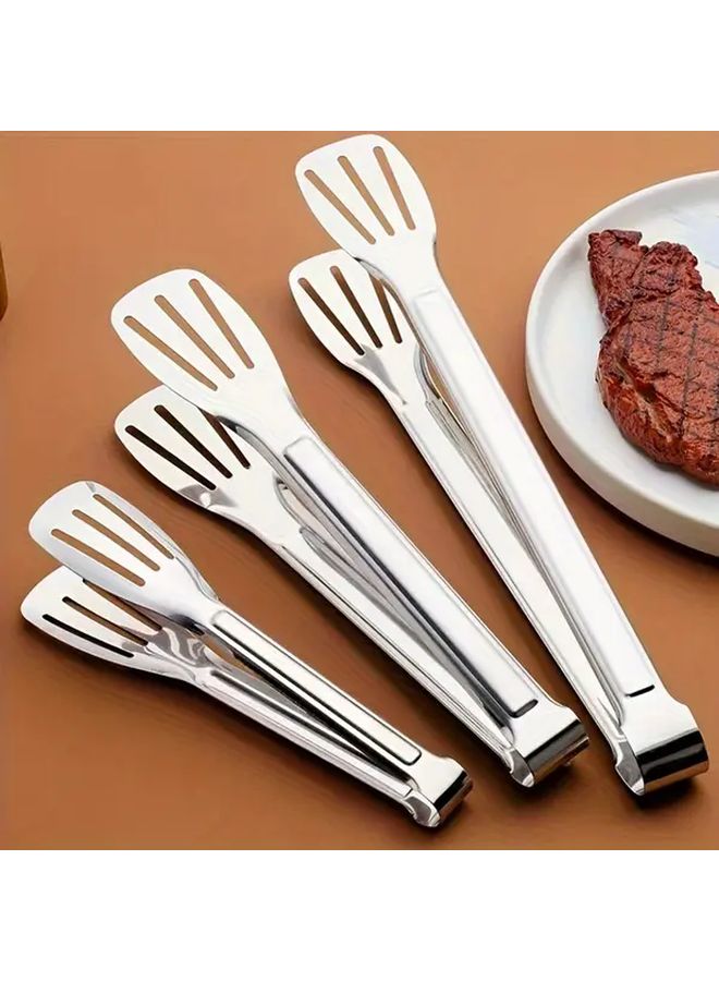 3pcs Stainless Steel Kitchen Tongs Set Non Slip Grip Heat Resistant BBQ Salad Serving - Image 2
