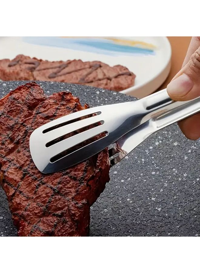 3pcs Stainless Steel Kitchen Tongs Set Non Slip Grip Heat Resistant BBQ Salad Serving - Image 4