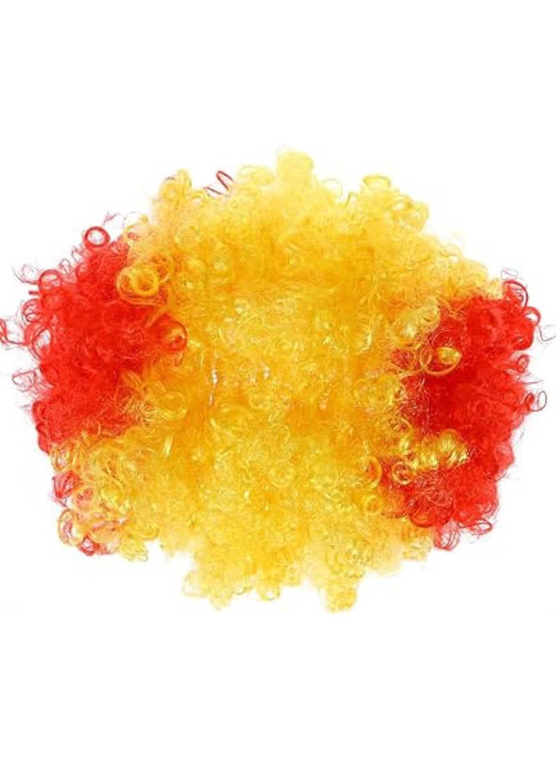 Vitacelli Spanish Afro Flag Wig for Football World Cup Fans Music Festival Rave Party  - Image 1