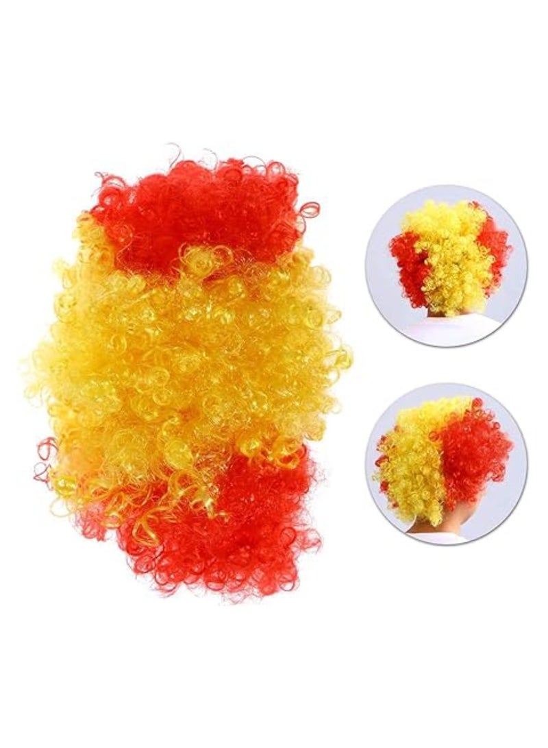 Vitacelli Spanish Afro Flag Wig for Football World Cup Fans Music Festival Rave Party  - Image 3