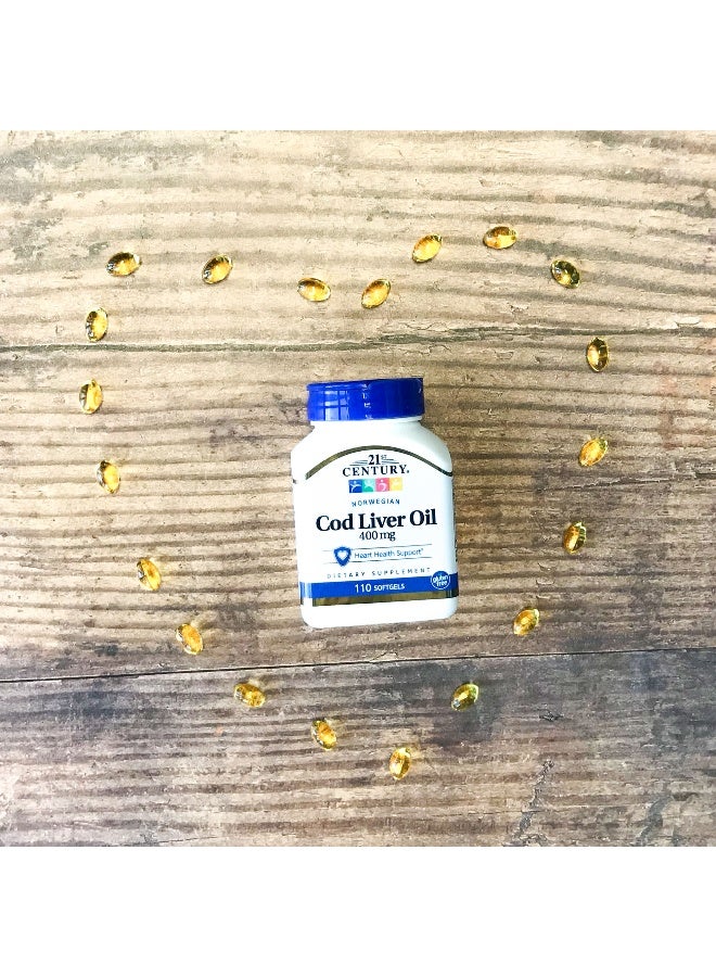 21st CENTURY 21st Century, Norwegian Cod Liver Oil, 400 mg, 110 Softgels  - Image 3