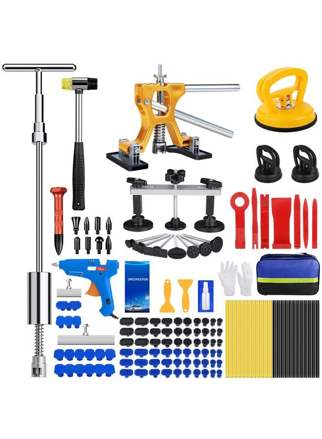Sigoobal Car Dent Puller Kit, 135pcs Paintless Dent Removal Kit, Car Dent Repair Kit with Golden Lifter, Bridge Puller, Slide Hammer 2 in 1 T-Bar, Dent Puller for Car Refrigerator Door Ding Repair - Image 1