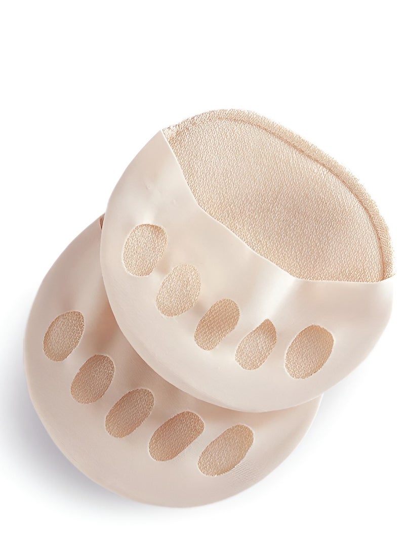 Forefoot Shoe Inserts, Comfort Toe Protection Insoles, Flexible Insoles for Bare Shoes and High Heels for Toe and Ball of Foot Pain Relief, Soft Breathable Cushions (Beige) - Image 1