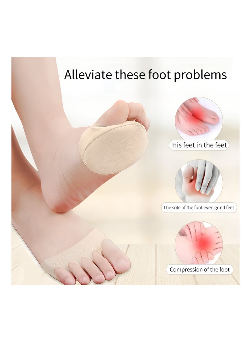 Forefoot Shoe Inserts, Comfort Toe Protection Insoles, Flexible Insoles for Bare Shoes and High Heels for Toe and Ball of Foot Pain Relief, Soft Breathable Cushions (Beige) - Image 3