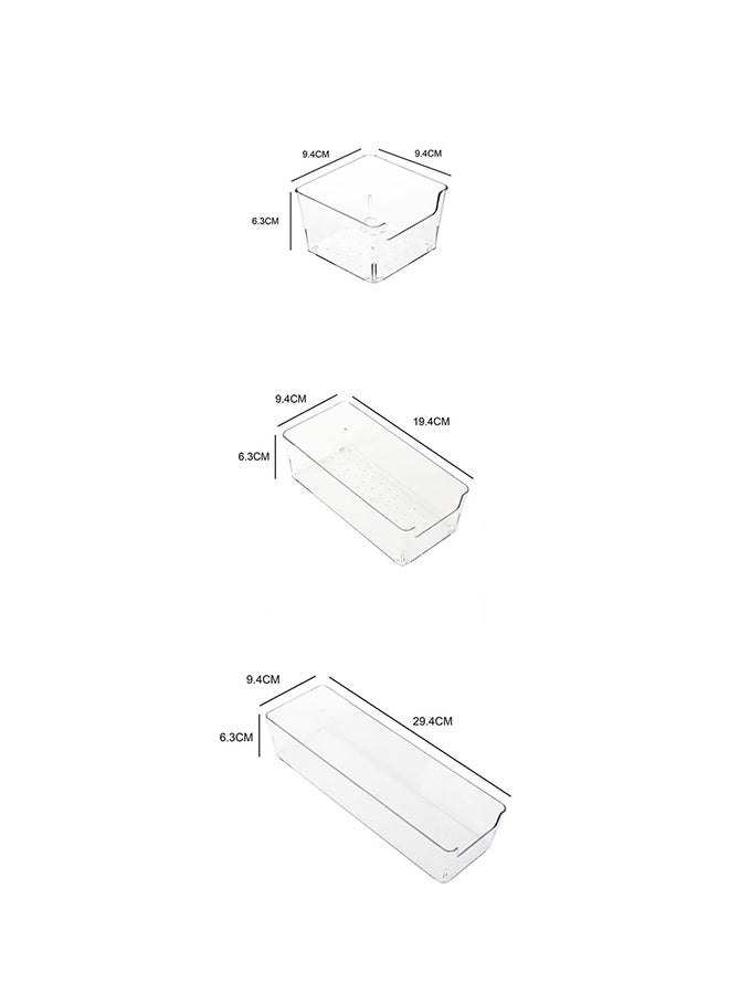 ايست من نون مجموعة من 6 منظمات أدراج بلاستيكية شفافة، صناديق تخزين بلاستيكية بأحجام متعددة لمستحضرات التجميل، وغرفة النوم، وأدوات المطبخ، والأواني، والمكتب - Image 3