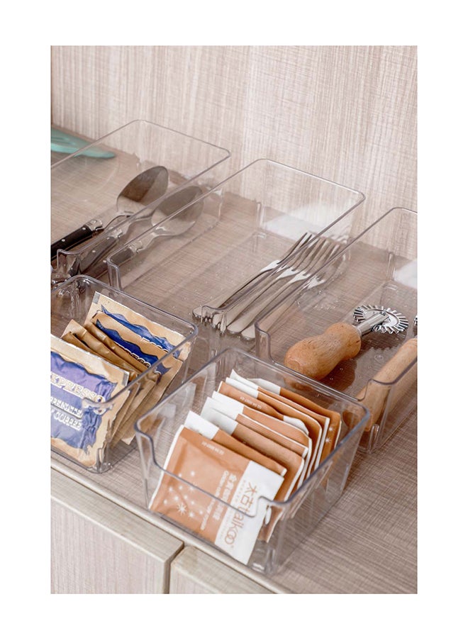 ايست من نون مجموعة من 6 منظمات أدراج بلاستيكية شفافة، صناديق تخزين بلاستيكية بأحجام متعددة لمستحضرات التجميل، وغرفة النوم، وأدوات المطبخ، والأواني، والمكتب - Image 4