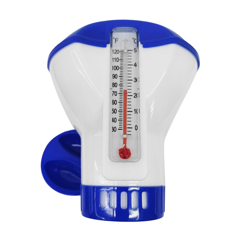 5-inch Float Dispenser Float Cup Pool Spa Chlorine Tablet Dispenser Floater with Thermometer 120℉ - Image 2