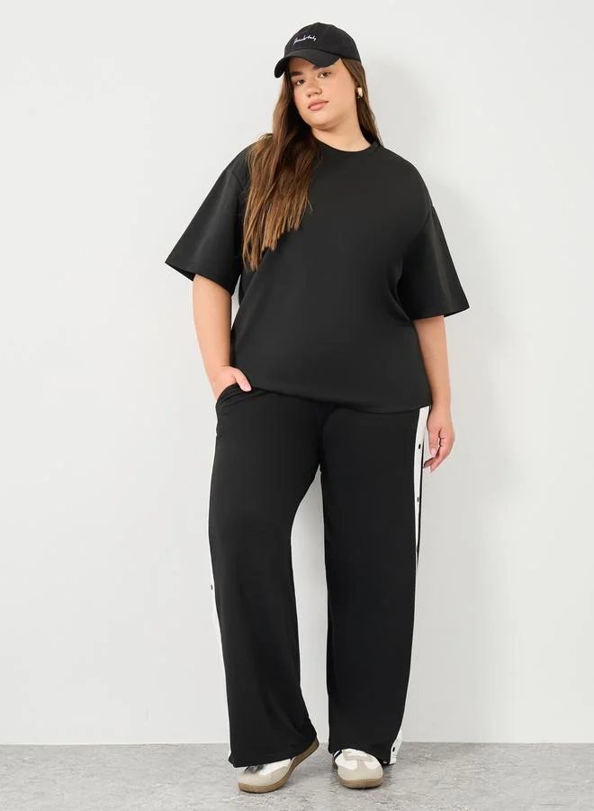 ستايلي Styli Plus Size Round Neck Oversized T-Shirt