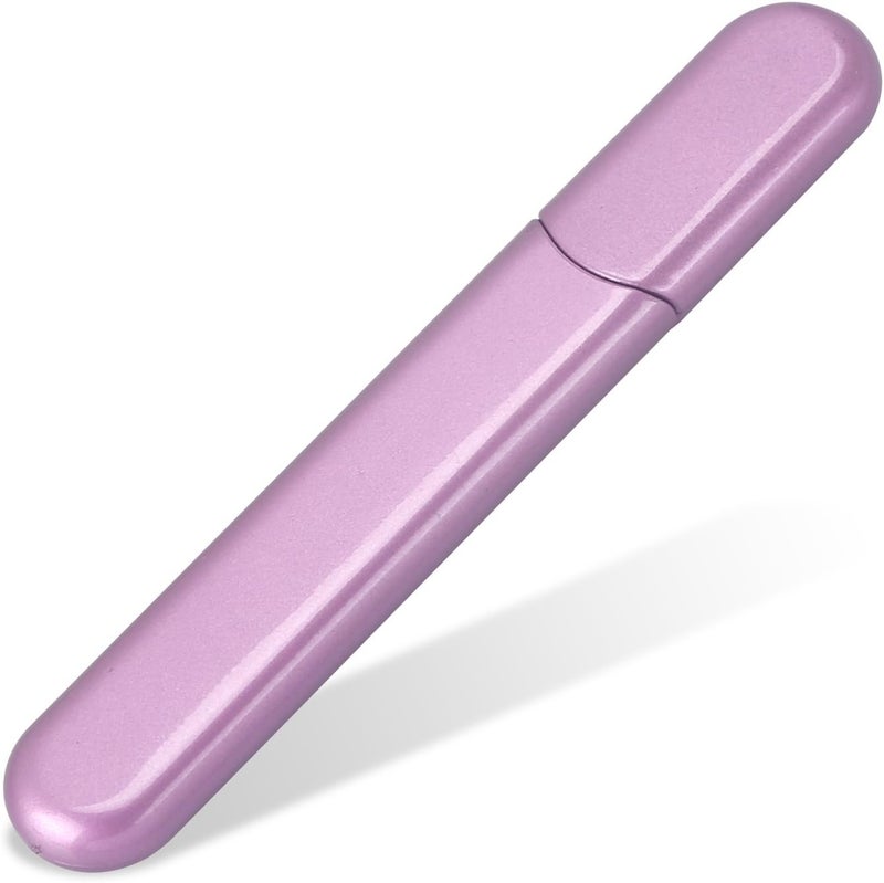 MiDenso Premium Glass Nail File with Case, Crystal Diamond Salon Best Beauty Nail Buffer for Natural and Acrylic Nails Christmas Gift for Woman and Man,Light Purple - Image 1