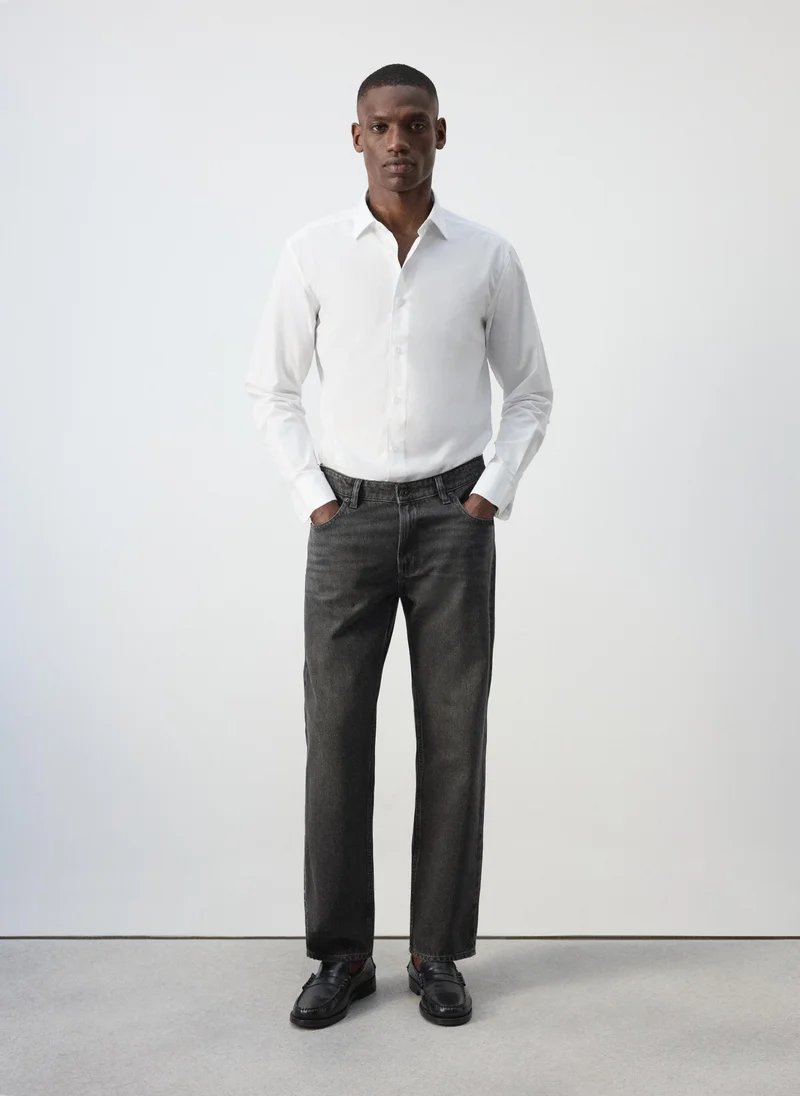 Mango Man 01-BLANCO Regular-Fit 100% Cotton Shirt for Men | Best Price UAE