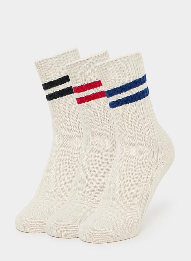 ستايلي طقم 3 أزواج جوارب مخططة - Image 1