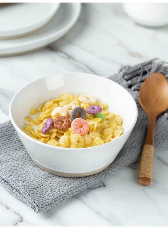 Famiware Saturn 6 Piece Stoneware Bowls Set in 5.5 inches, Serving Bowl for Cereal, Soup, Rice, Pasta, Scratch Resistant, Microwave & Dishwasher Safe, White  - Image 3