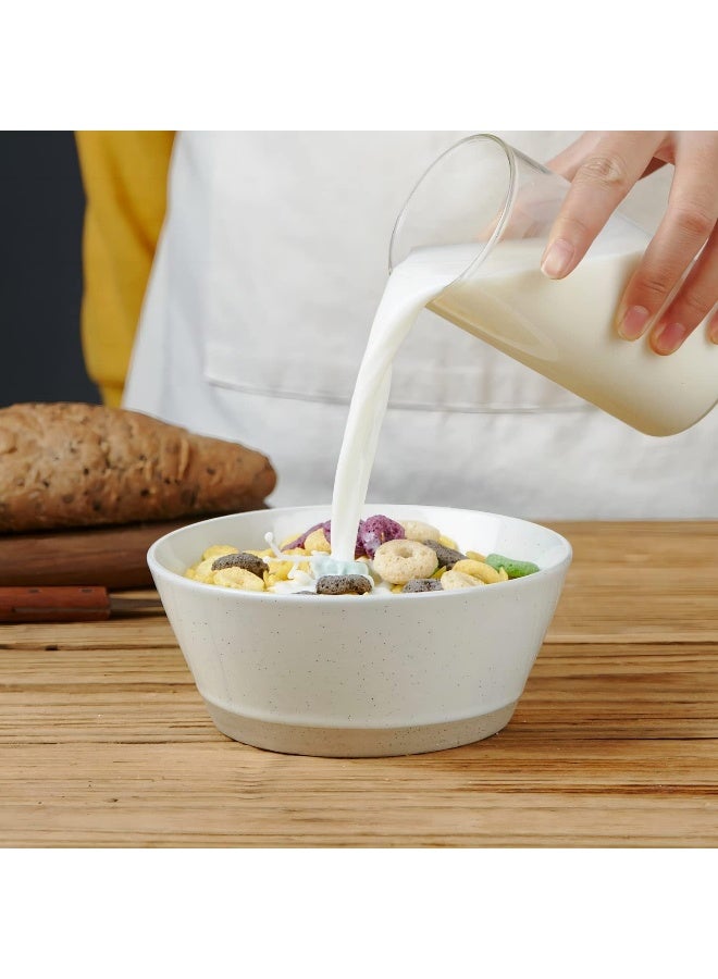Famiware Saturn 6 Piece Stoneware Bowls Set in 5.5 inches, Serving Bowl for Cereal, Soup, Rice, Pasta, Scratch Resistant, Microwave & Dishwasher Safe, White  - Image 2