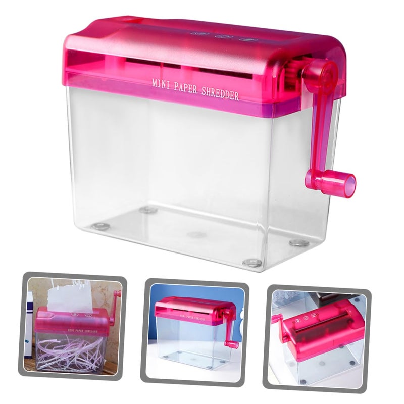 Compact Manual Paper Shredder with Wastebasket for Home Office Document Security - Image 4